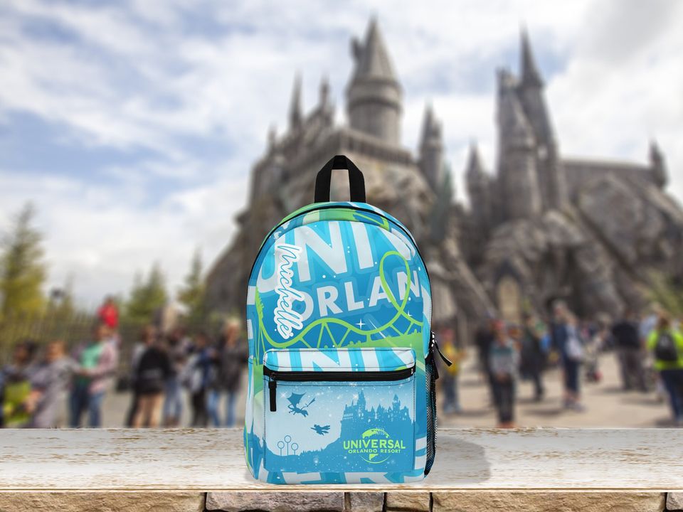 Custom Universal Studios Backpack Blue | Personalized Universal Studios Bag for Family Trip Orlando Florida Vacation Gift