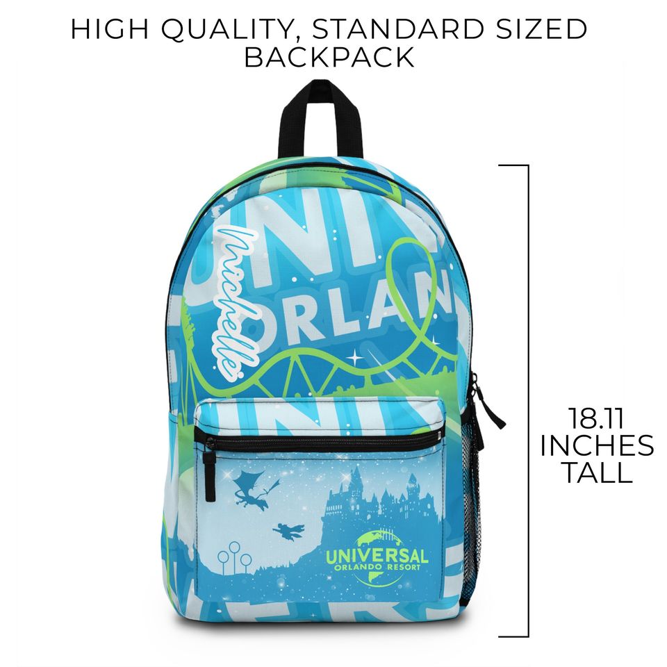 Custom Universal Studios Backpack Blue | Personalized Universal Studios Bag for Family Trip Orlando Florida Vacation Gift
