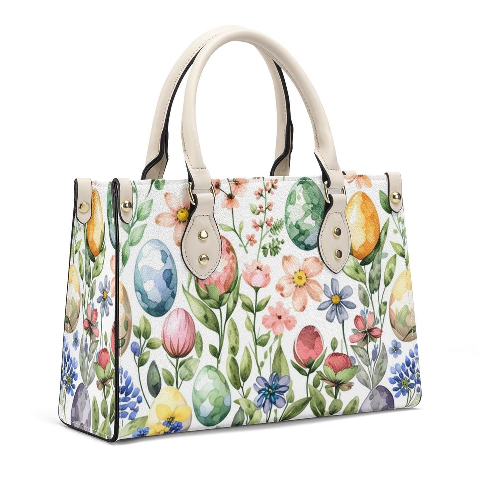Spring Floral or Easter Egg Holiday or everyday bag spring summer fall winter Handbag shoulder