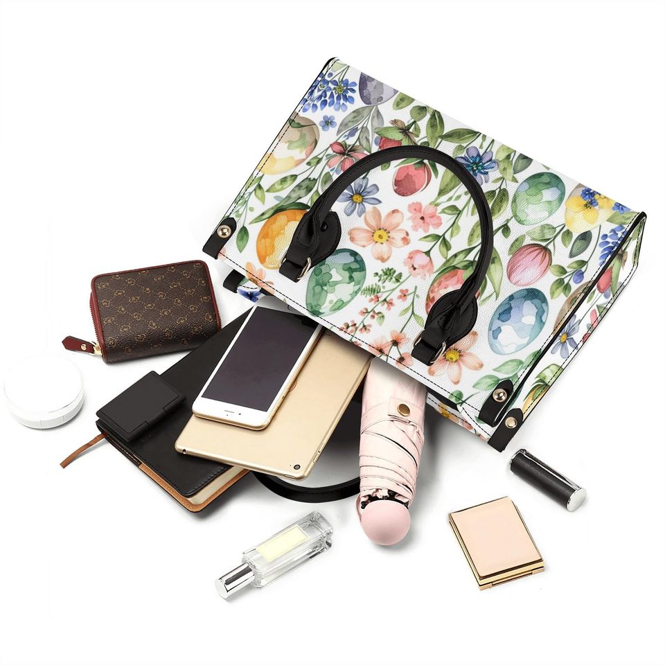 Spring Floral or Easter Egg Holiday or everyday bag spring summer fall winter Handbag shoulder