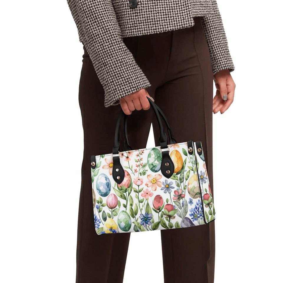 Spring Floral or Easter Egg Holiday or everyday bag spring summer fall winter Handbag shoulder
