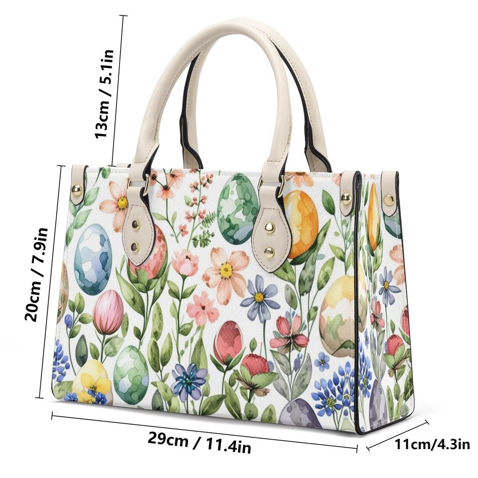 Spring Floral or Easter Egg Holiday or everyday bag spring summer fall winter Handbag shoulder