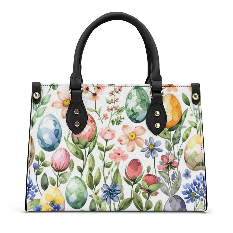 Spring Floral or Easter Egg Holiday or everyday bag spring summer fall winter Handbag shoulder