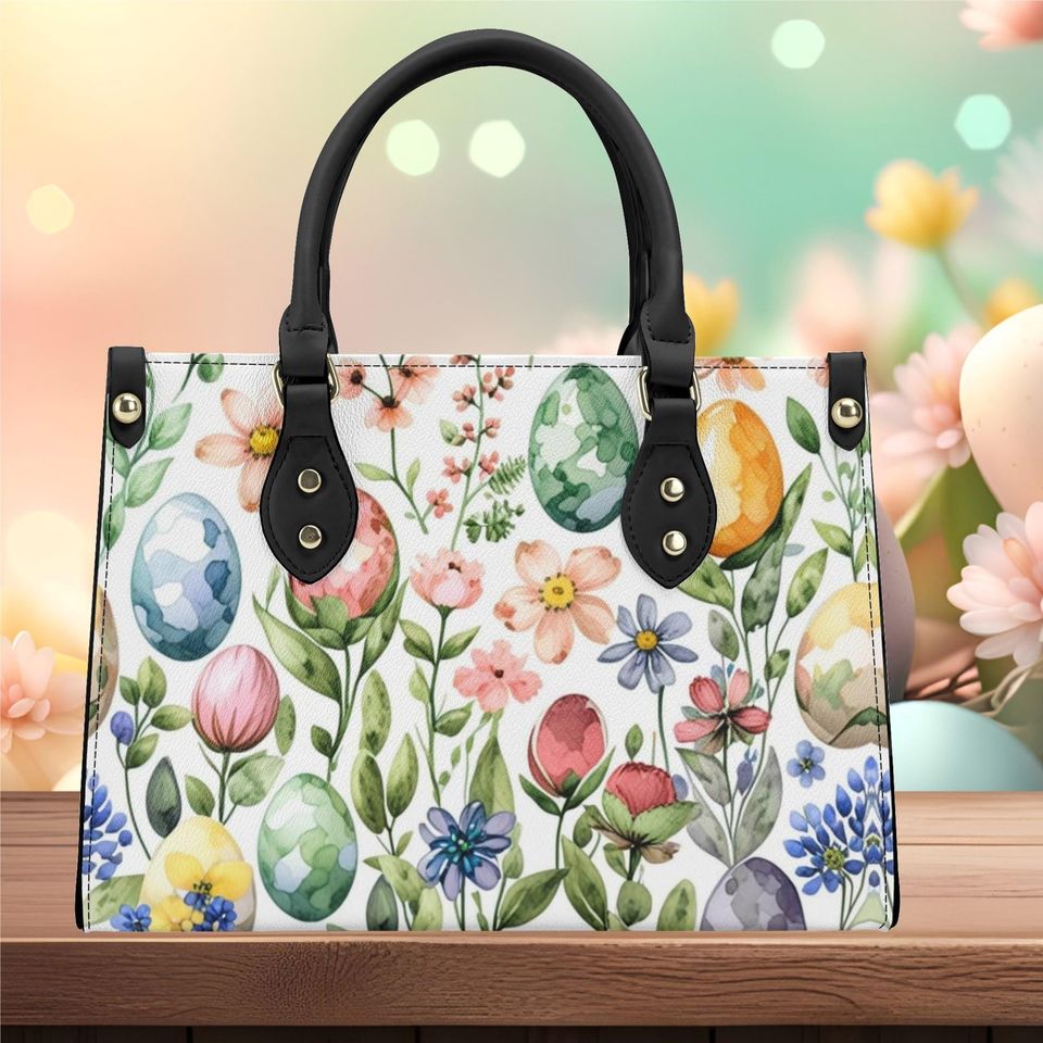 Spring Floral or Easter Egg Holiday or everyday bag spring summer fall winter Handbag shoulder