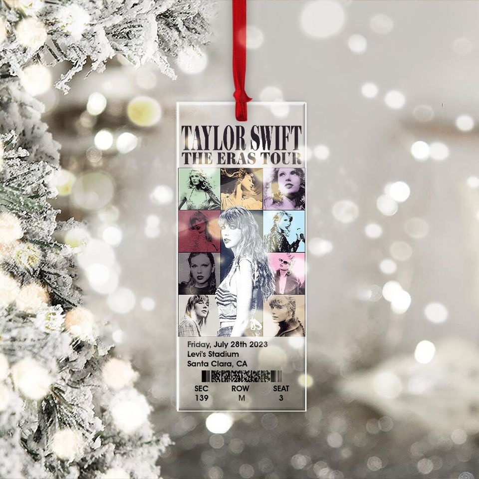 Eras Tour Custom Transparent Acrylic Ornament, Your Own Ticket Custom