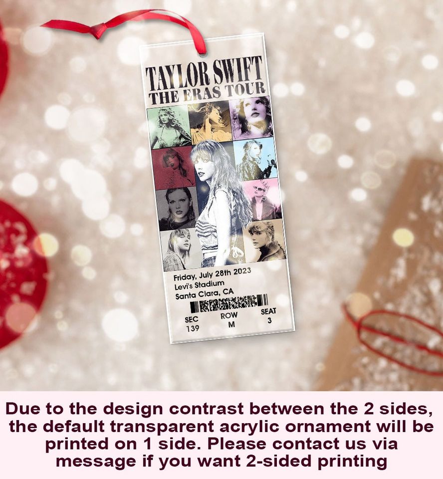 Eras Tour Custom Transparent Acrylic Ornament, Your Own Ticket Custom