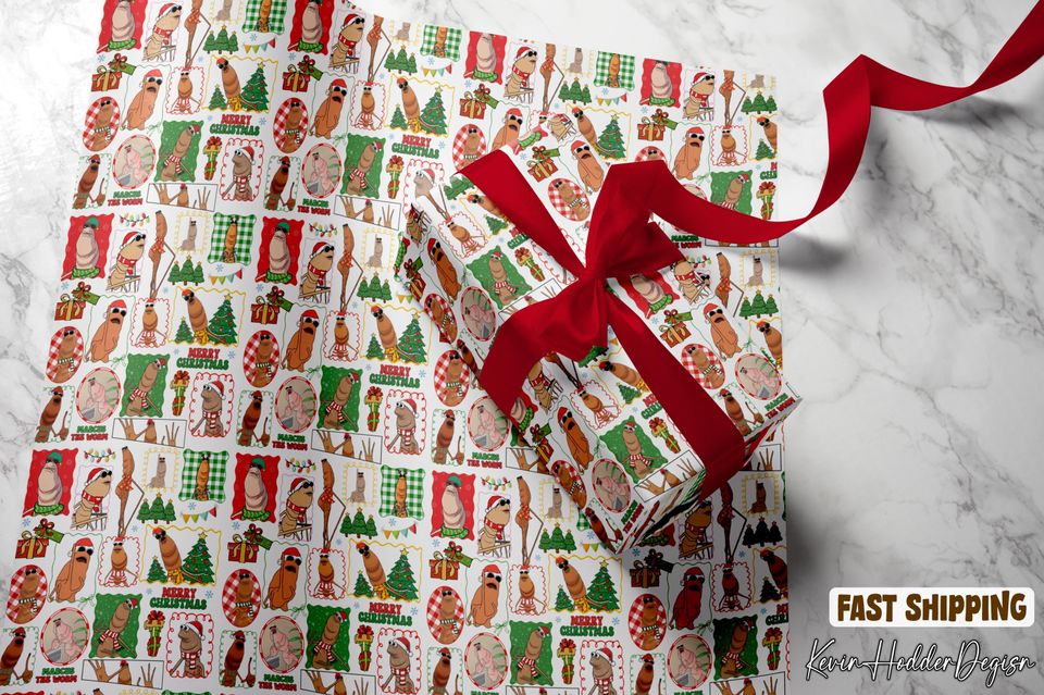 Marcus The Worm Wrapping Paper, Marcus Christmas Wrapping Paper, Christmas Gift Wrapping, Funny Marcus The Worm Gift Wrapping