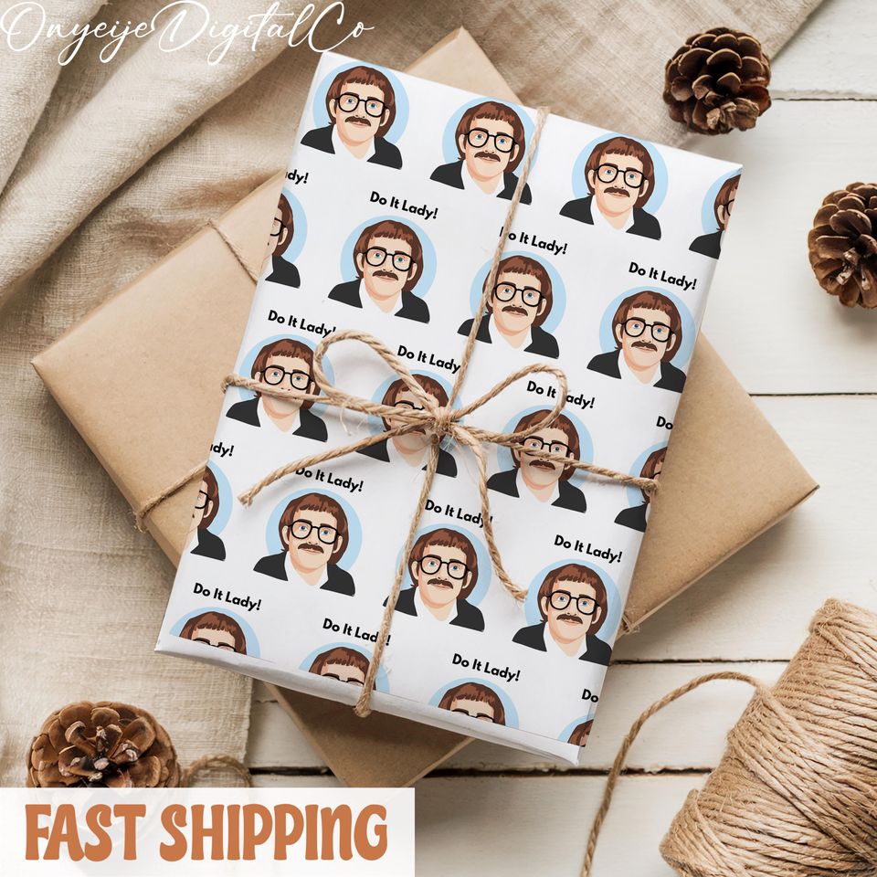 Funny Do It Lady Meme Wrapping Paper, Viral Meme Xmas Gift Wrap