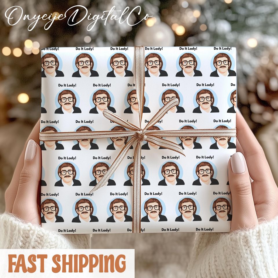 Funny Do It Lady Meme Wrapping Paper, Viral Meme Xmas Gift Wrap