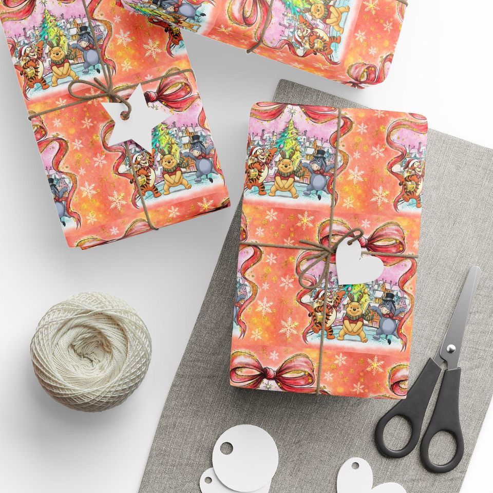 Classic Winnie the Pooh Wrapping Paper  Vintage Pooh Bear Gift Wrap  Nostalgic Christmas & Birthday Wrap