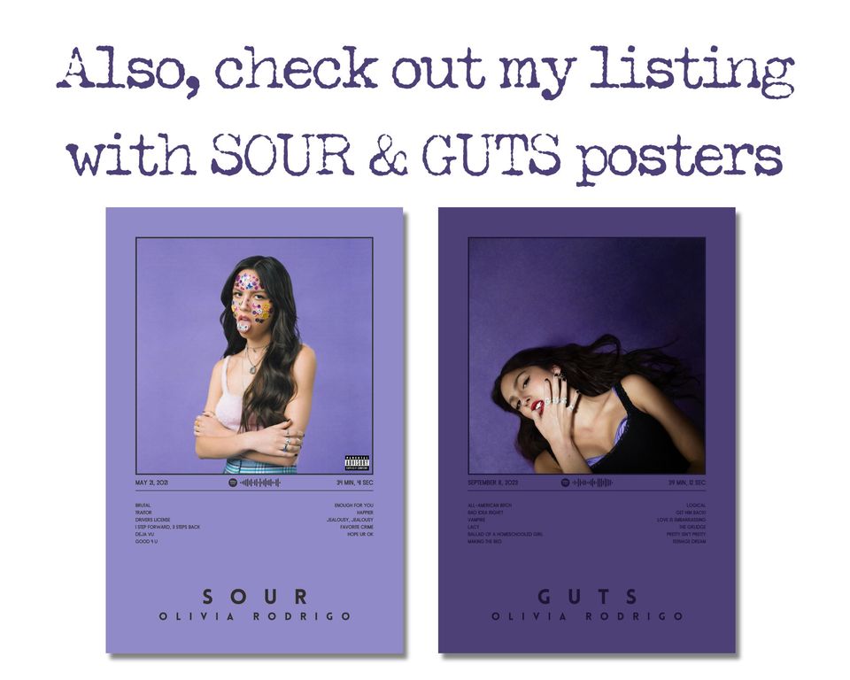 Olivia Rodrigo GUTS Colour Album Poster