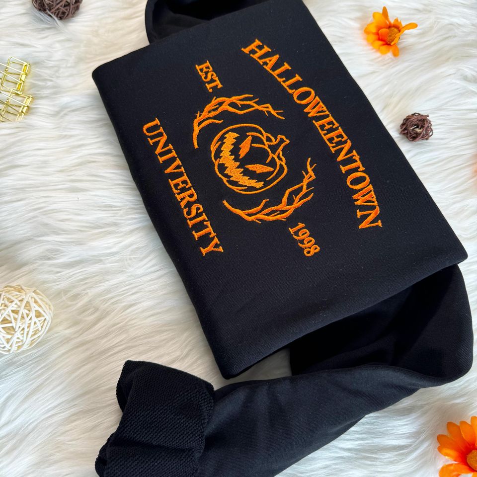 Halloweentwon Embroidered Sweatshirt, Embroidered Halloweentown Sweatshirt