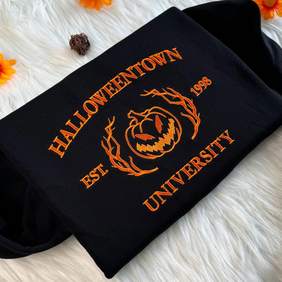 Halloweentwon Embroidered Sweatshirt, Embroidered Halloweentown Sweatshirt