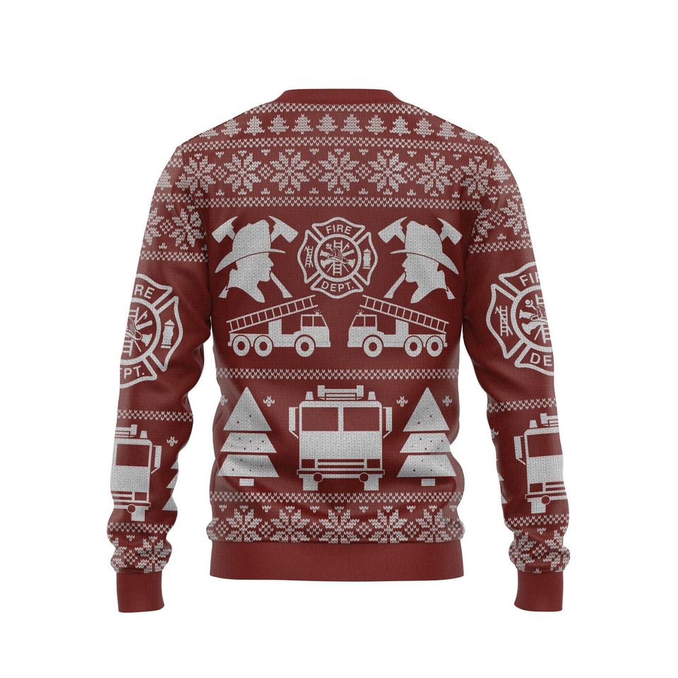 Firefighter Ugly Christmas Sweater, Christmas Ugly Sweater 3D, Family Christmas Ugly Sweater For Men & Women