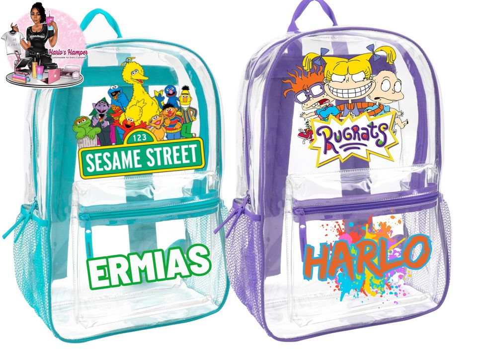 BlueyDad dad ,sesame street ,Rugrats , SpongeBob Character Customizable Backpacks