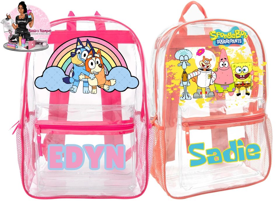 BlueyDad dad ,sesame street ,Rugrats , SpongeBob Character Customizable Backpacks