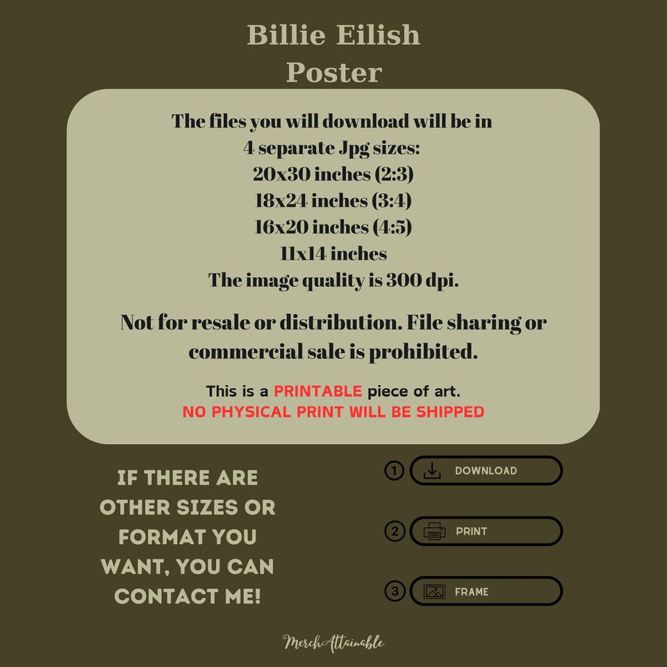 Happier Than Ever Poster, Billie Eilish, Hit Me Hard And Soft Poster