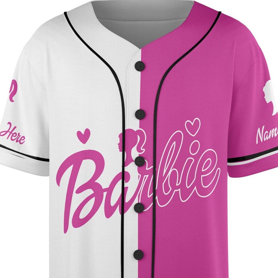 Custom Name Barbie Baseball Jersey