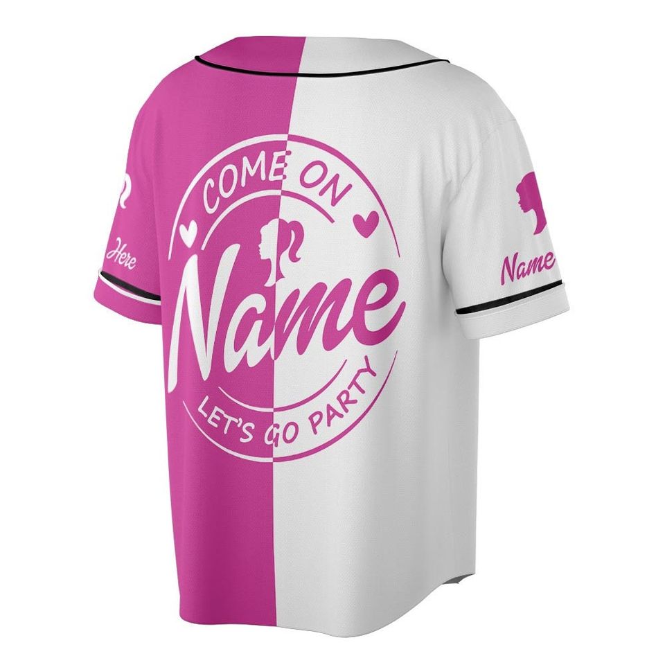 Custom Name Barbie Baseball Jersey