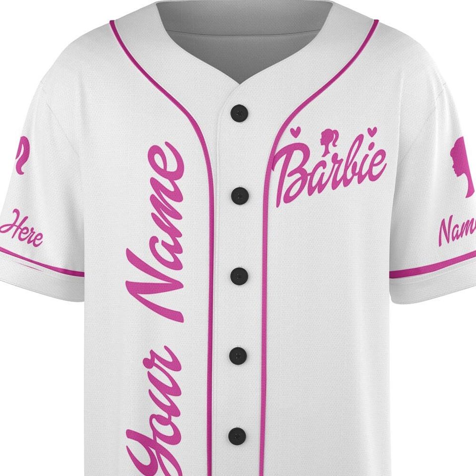 Custom Name Barbie Baseball Jersey