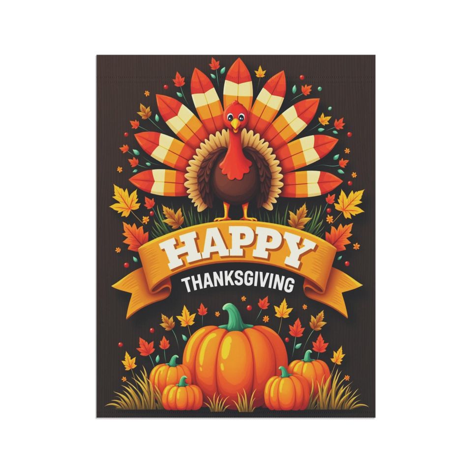 Thanksgiving Garden Banner Double-Sided Fall Yard Flag