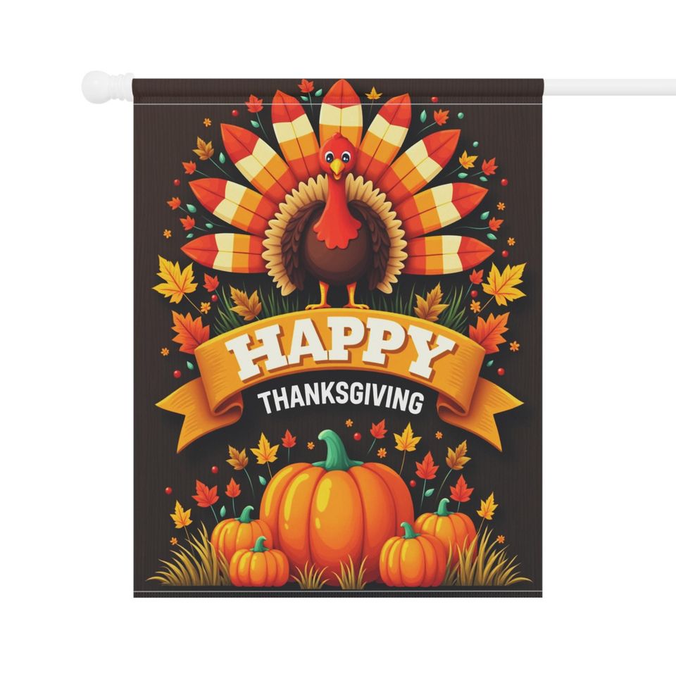 Thanksgiving Garden Banner Double-Sided Fall Yard Flag