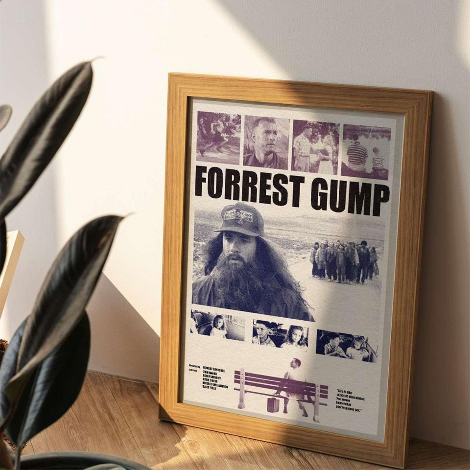 Forrest Gump Art Print | Tom Hanks | Movie Wall Art |  Vintage Print | Minimalist Movie Poster | Midcentury Poster