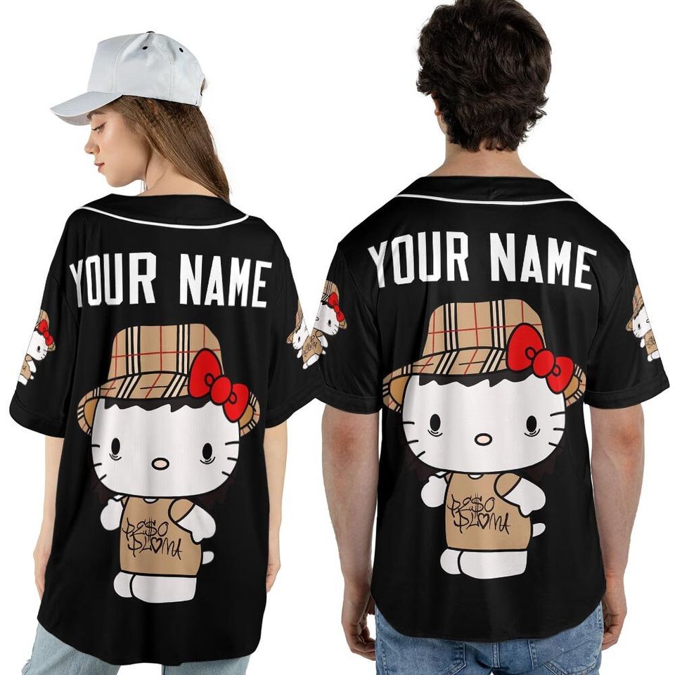 Custom Name Peso Pluma Baseball Jersey, Hello Kitty Peso Pluma Tour
