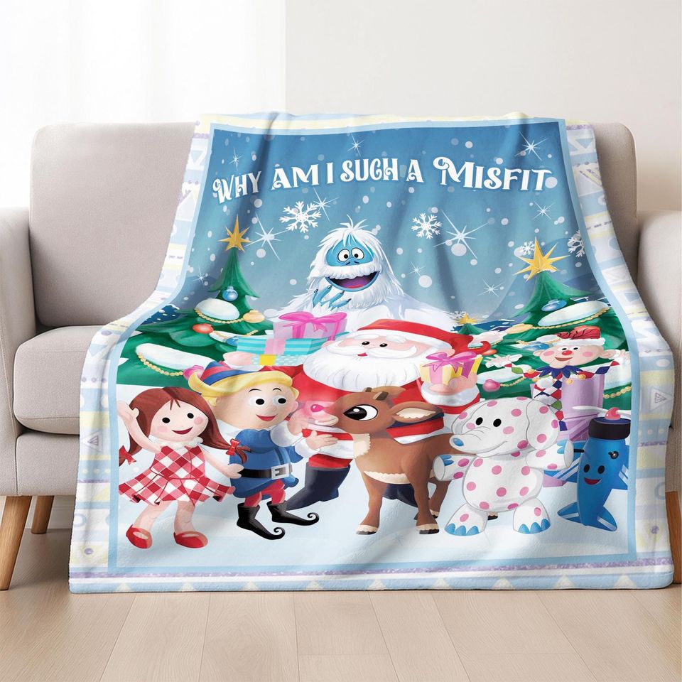 Very Merry Christmas Rudolph Fleece Blanket