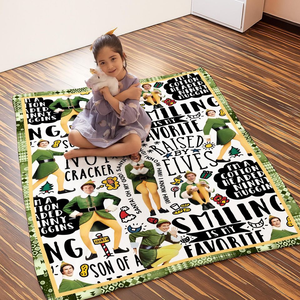 Buddy the Elf Fleece Blanket Christmas Elf Blanket Couch Sofa Quilt