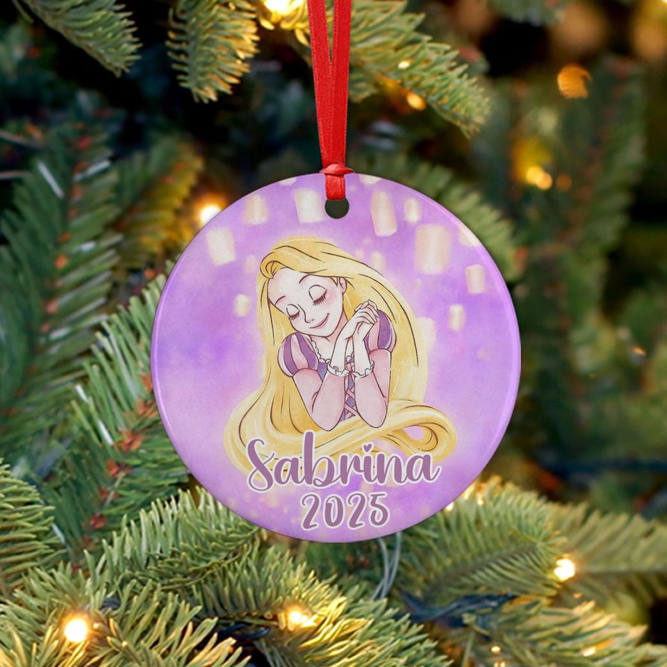 Personalized Rapunzel Christmas Ornament, Rapunzel Inspired Ornament