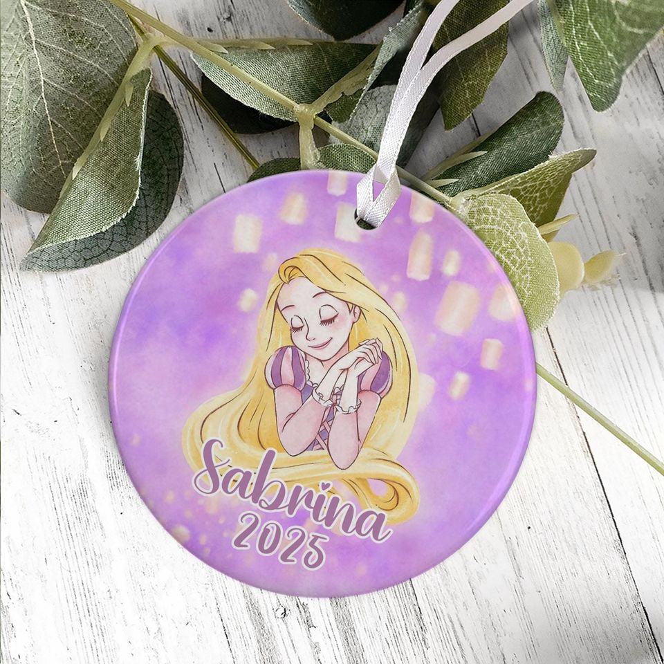 Personalized Rapunzel Christmas Ornament, Rapunzel Inspired Ornament