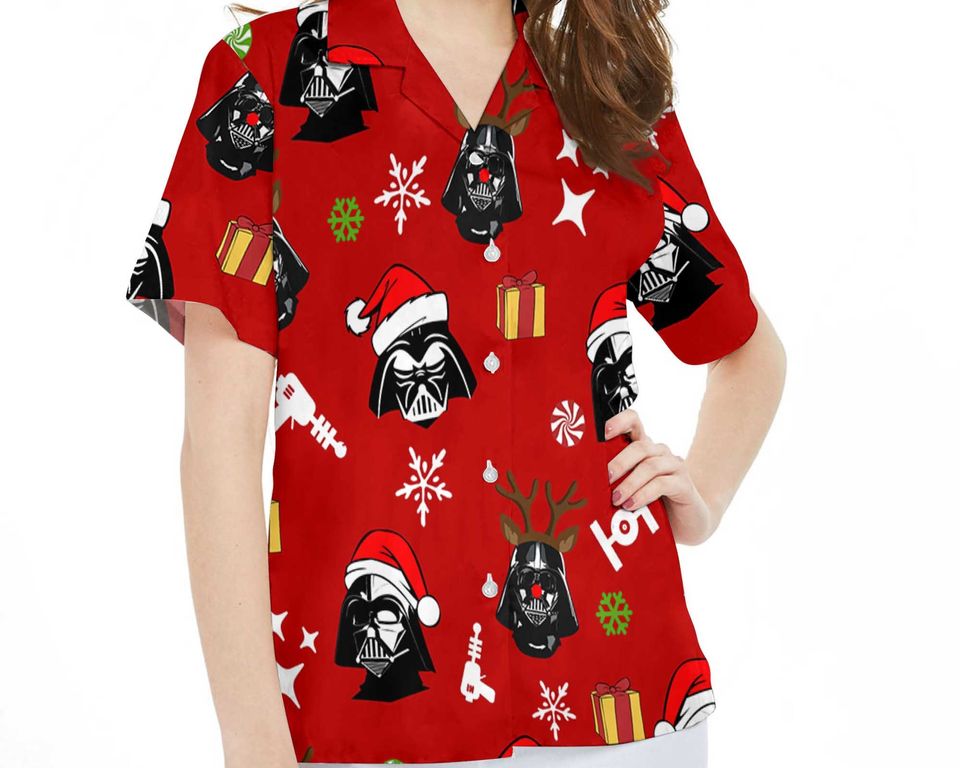 Darth Vader Santa Hat Reindeer Hawaiian Shirt