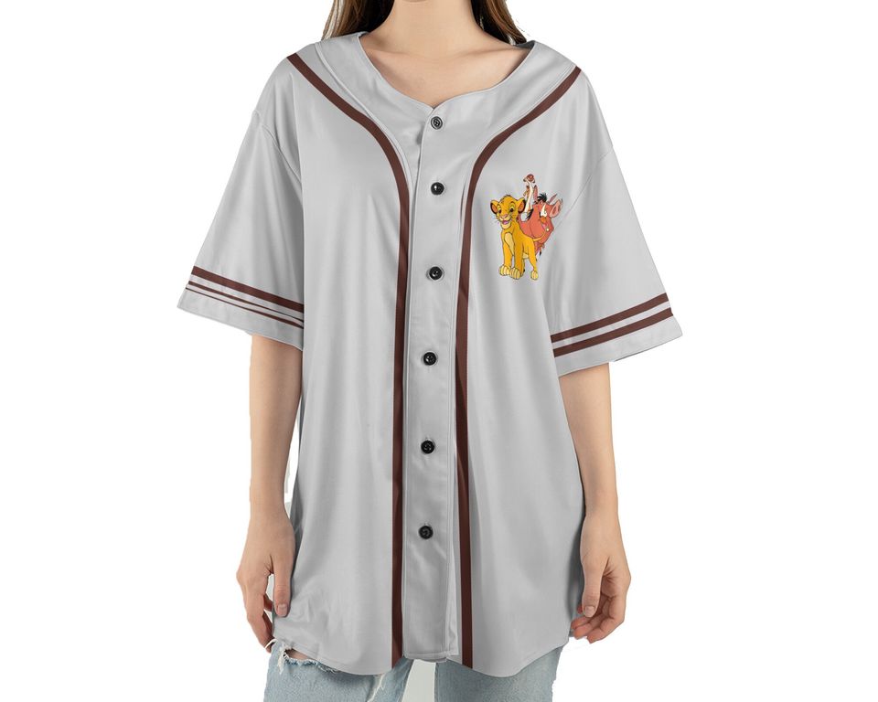 Simba Timon Pumba Hakuna Matata 2 Sided Baseball Jersey Shirt