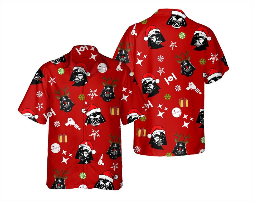 Darth Vader Santa Hat Reindeer Hawaiian Shirt
