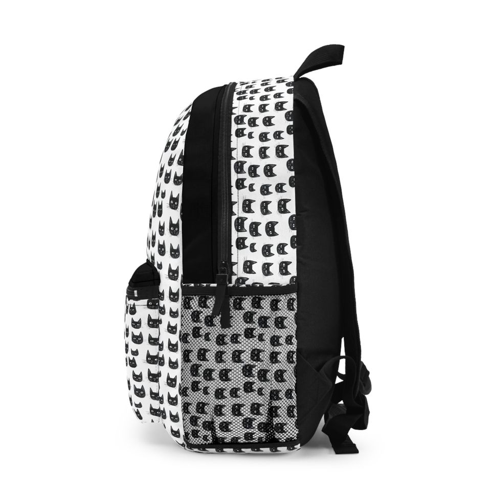 Black and White Cat Face Backpack