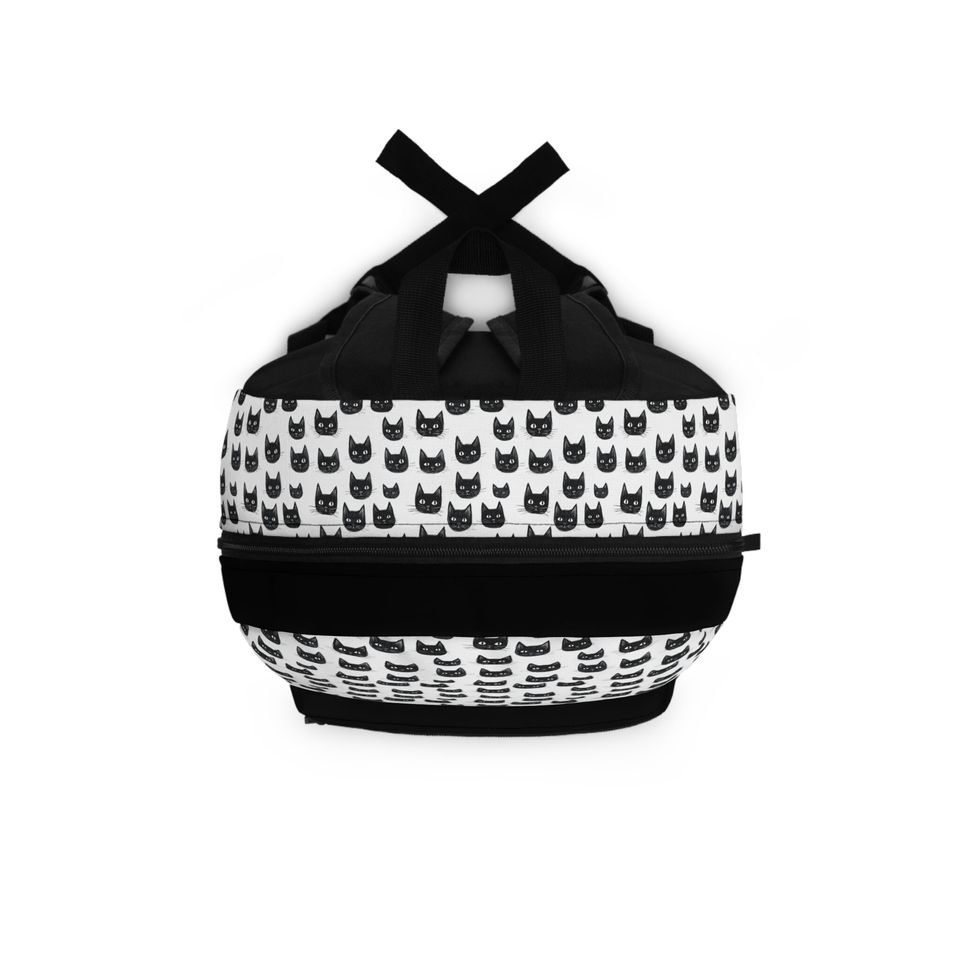 Black and White Cat Face Backpack