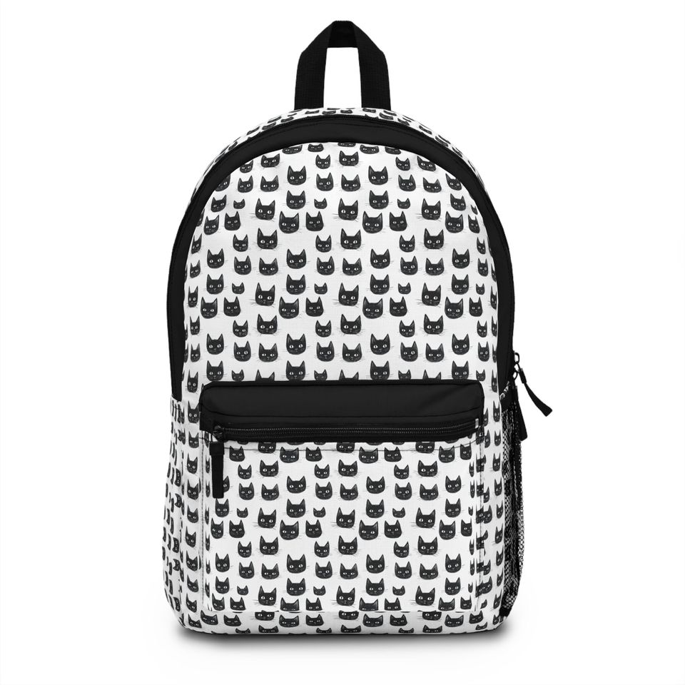 Black and White Cat Face Backpack