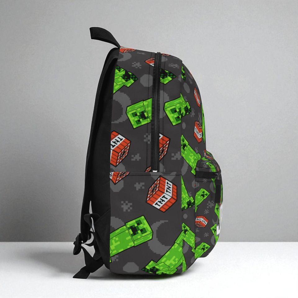 Personalized Minecraft Inspired Backpack, Gamer School Bag