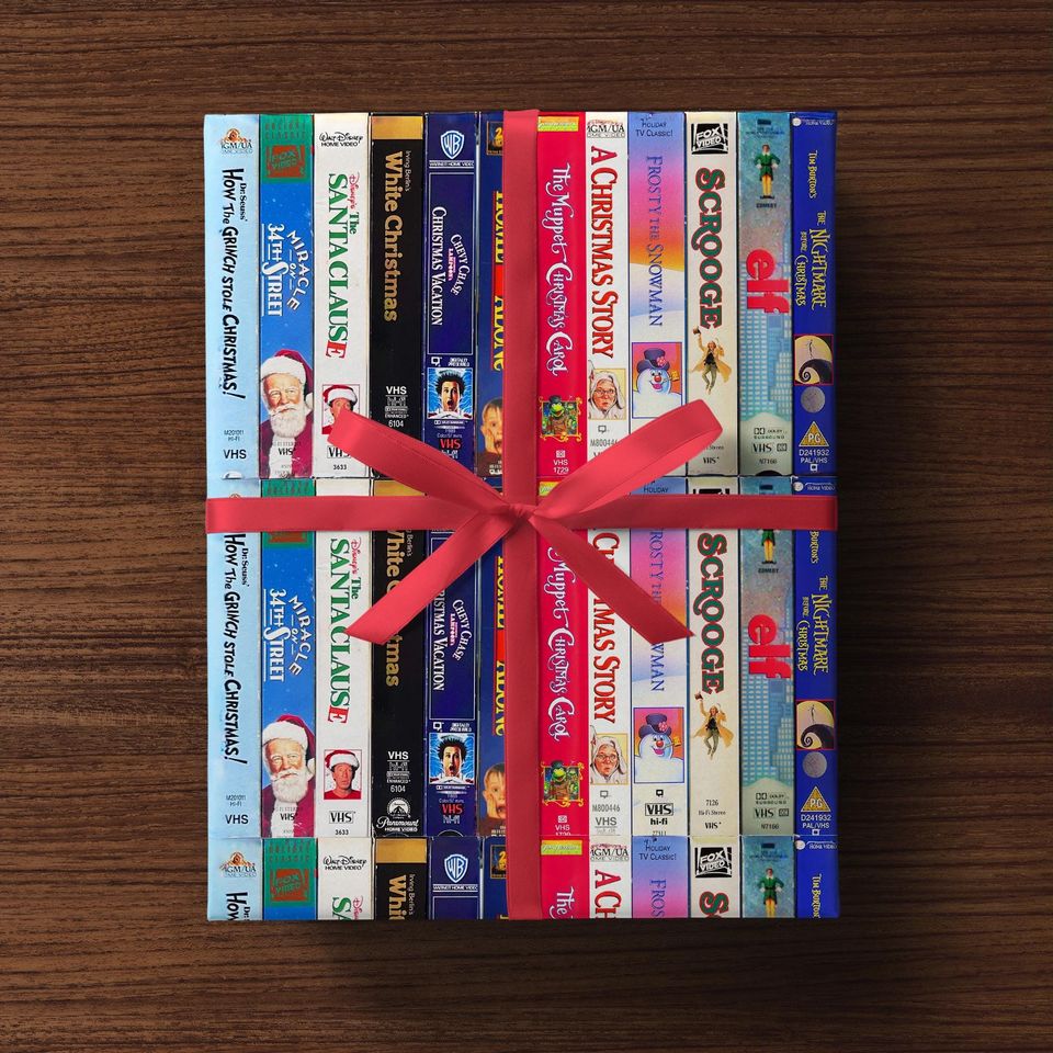 Retro Christmas Movie VHS Wrapping Paper: 90s Holiday Nostalgia