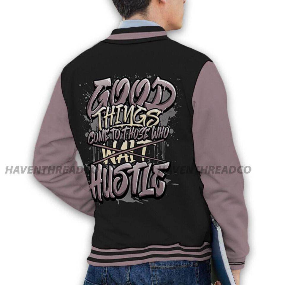 AJ 3 Black Violet Ore Unisex Varsity Jacket, Good Things Varsity Custom, Custom Baseball Jacket