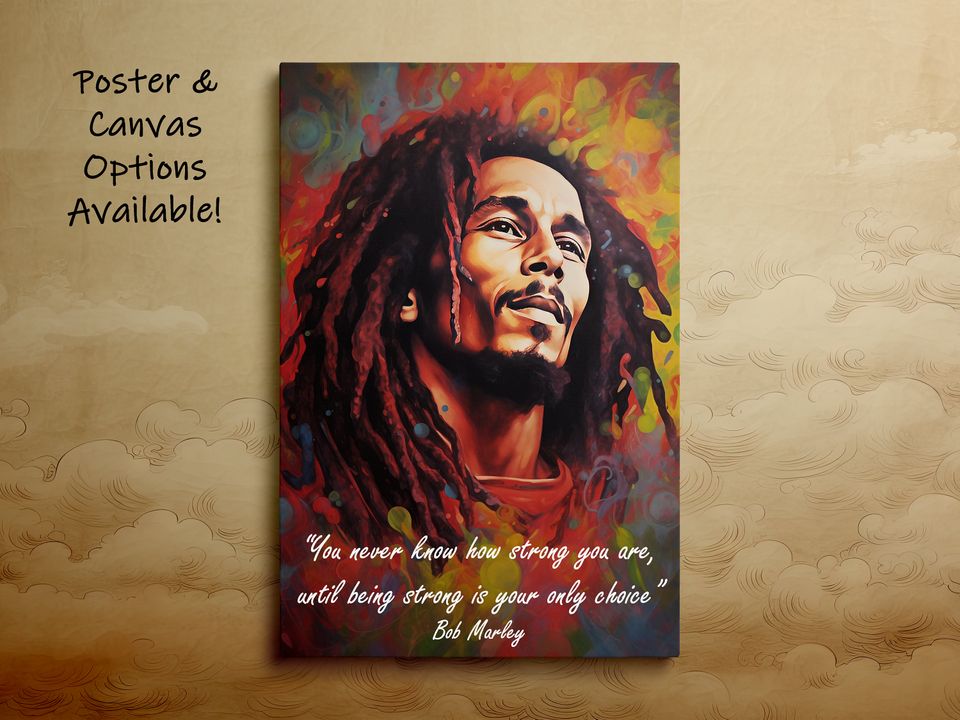 Bob Marley Poster, Strength Quote, Inspirational Art Print
