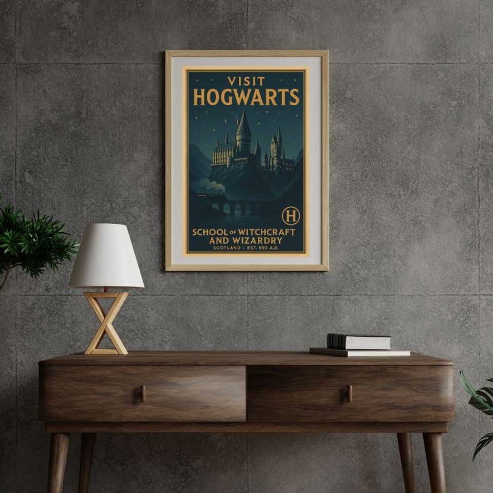 Wizard Castle Poster, Magic School Wall Art, Enchanted Night Printable