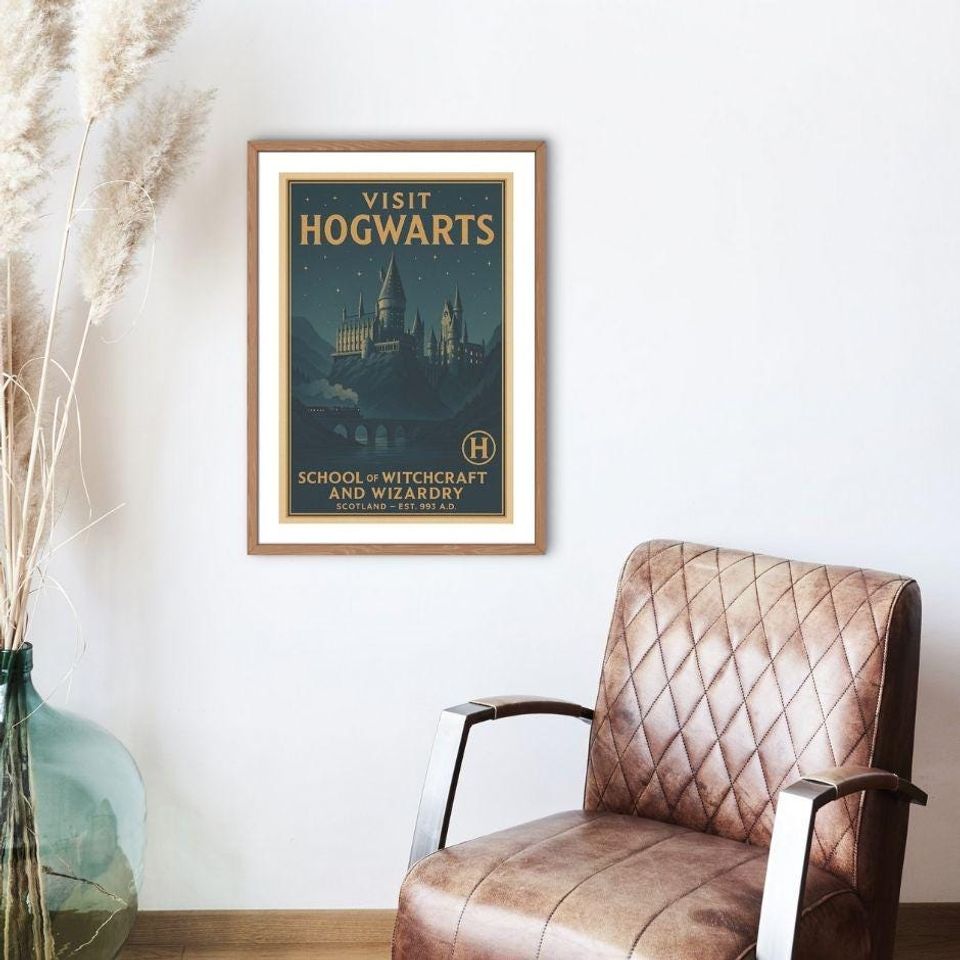 Wizard Castle Poster, Magic School Wall Art, Enchanted Night Printable