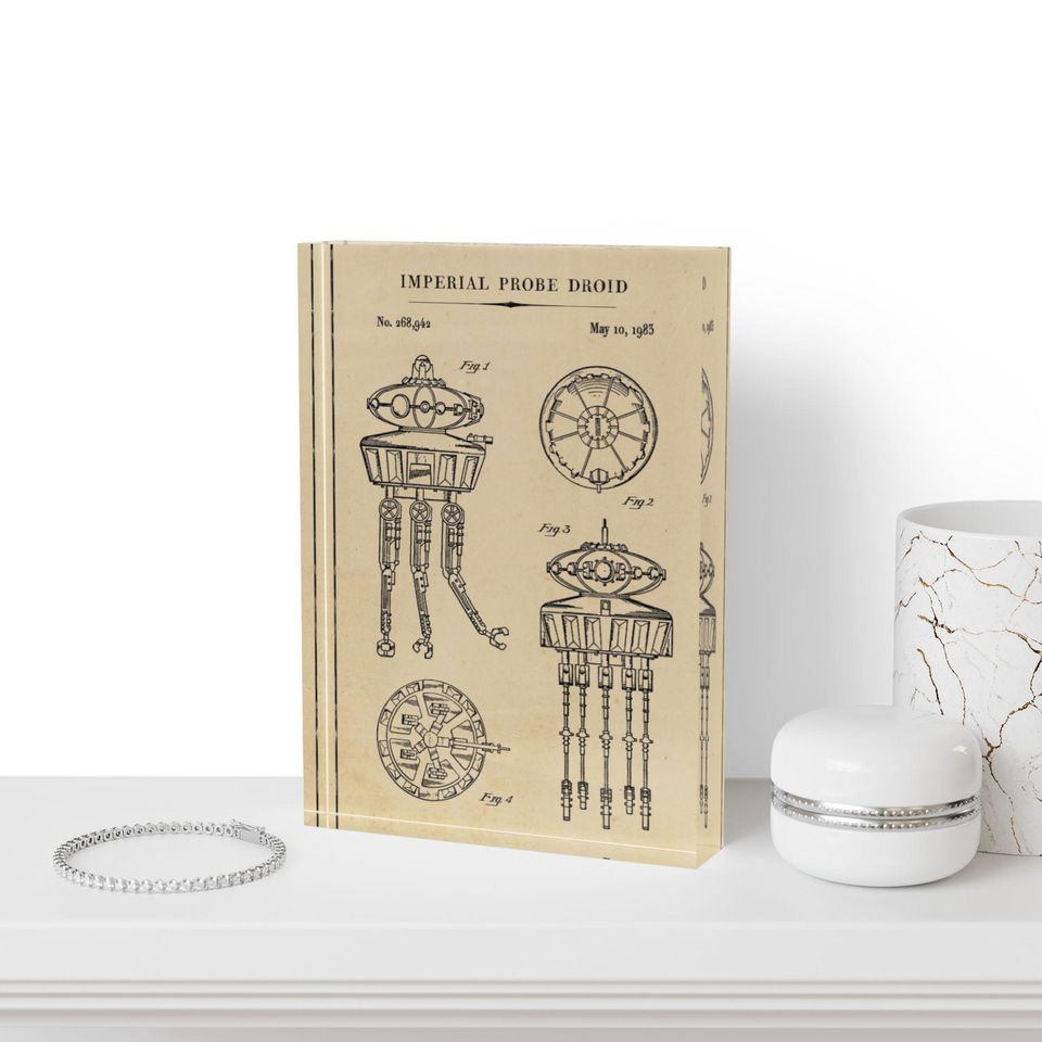 Star Wars Photo Block - Father's Day Gift - Gift For Him - Home Decor - Imperial Probe Droid
