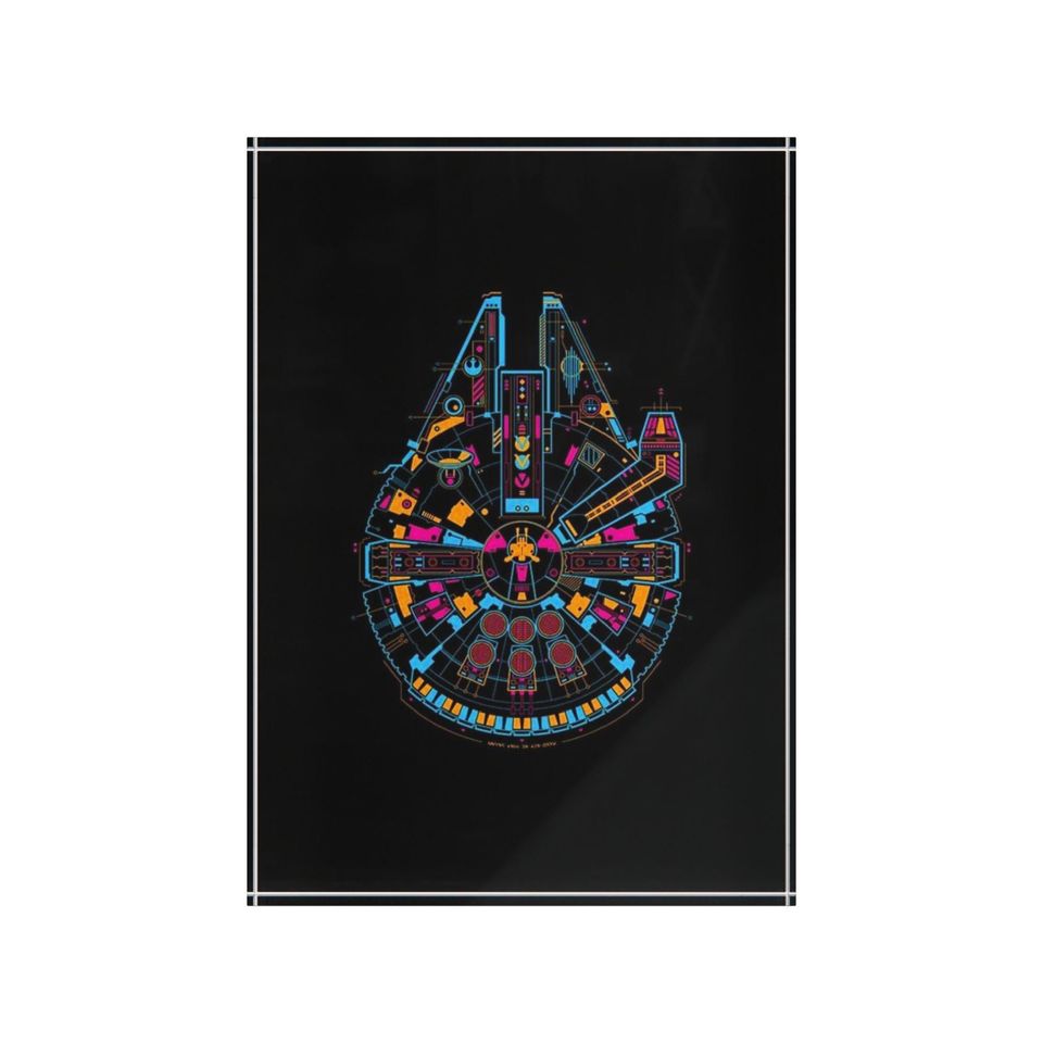 Star Wars Photo Block - Father's Day Gift - Gift For Him - Home Decor - Millennium Falcon
