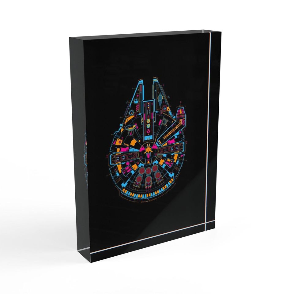 Star Wars Photo Block - Father's Day Gift - Gift For Him - Home Decor - Millennium Falcon