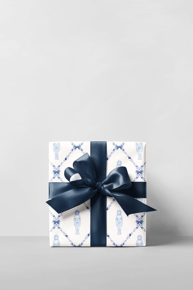 Nutcracker Blue Trellis Wrapping Paper, Christmas Nutcracker Wrapping, Nutcracker Gift Wrap, Christmas Nutcracker Wrap, Holiday Gift Wrap