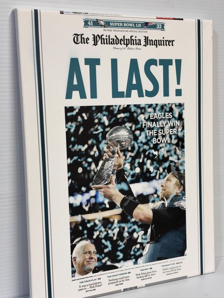 Philadelphia Eagles Newspaper Super Bowl Win Poster