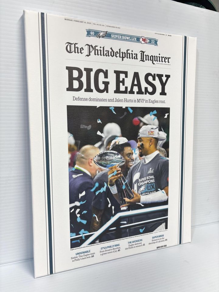 Philadelphia Eagles Newspaper Super Bowl Win Poster